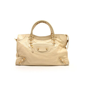 Balenciaga The City Ivory White Lambskin